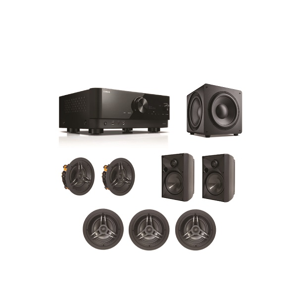 Yamaha & Speakercraft 5.1 Surround Sound System With Outdoor Zone